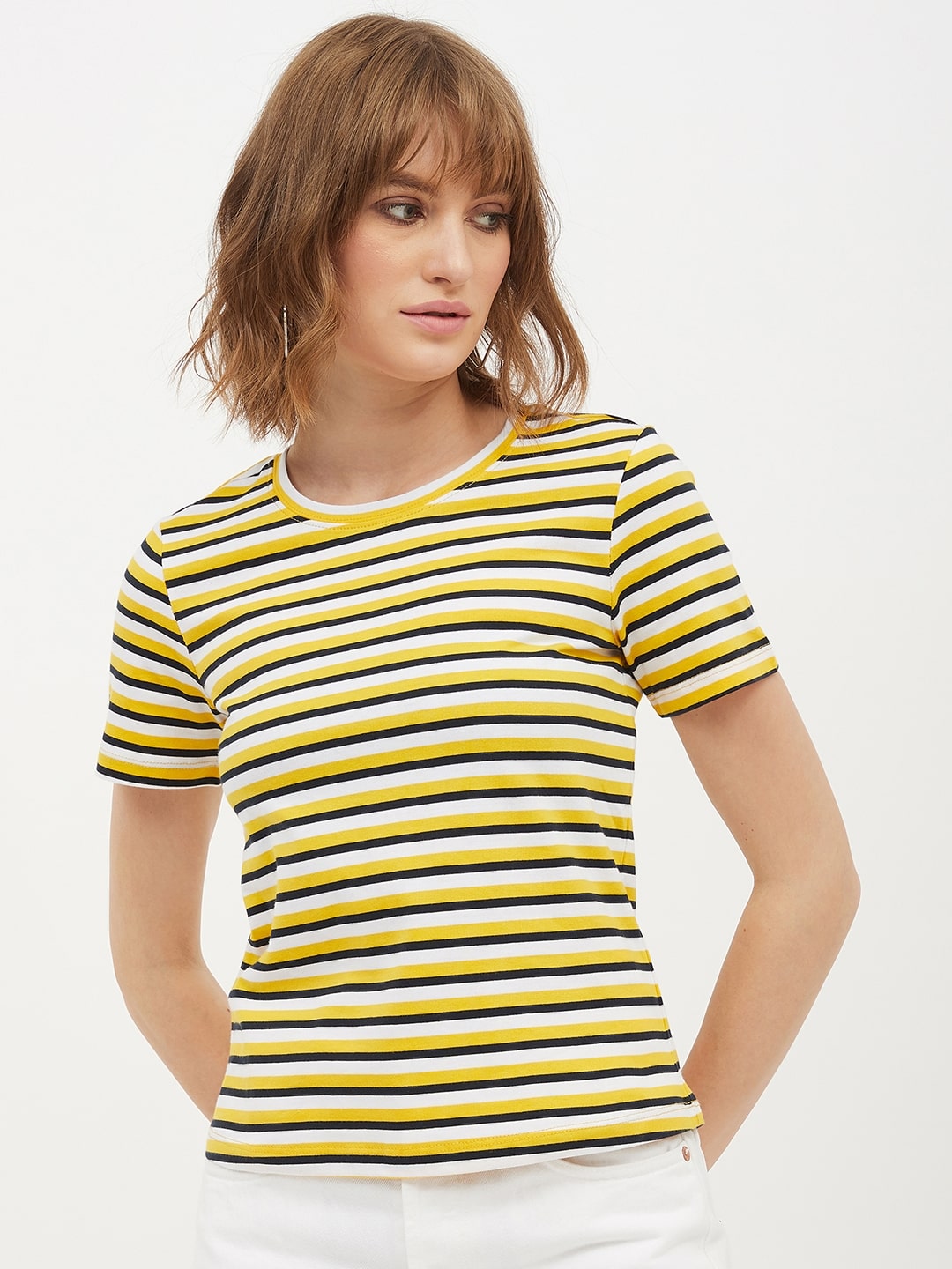 

Harpa Women Multi Regular fit Round neck Cotton T shirt