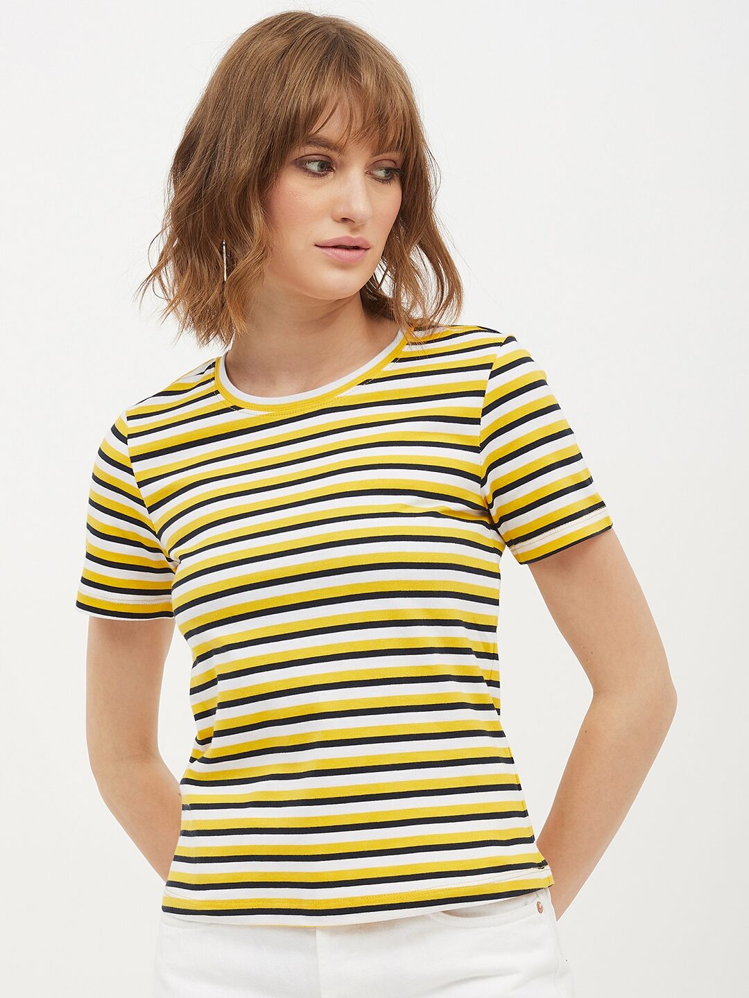 

Harpa Women Multi Regular fit Round neck Cotton T shirt