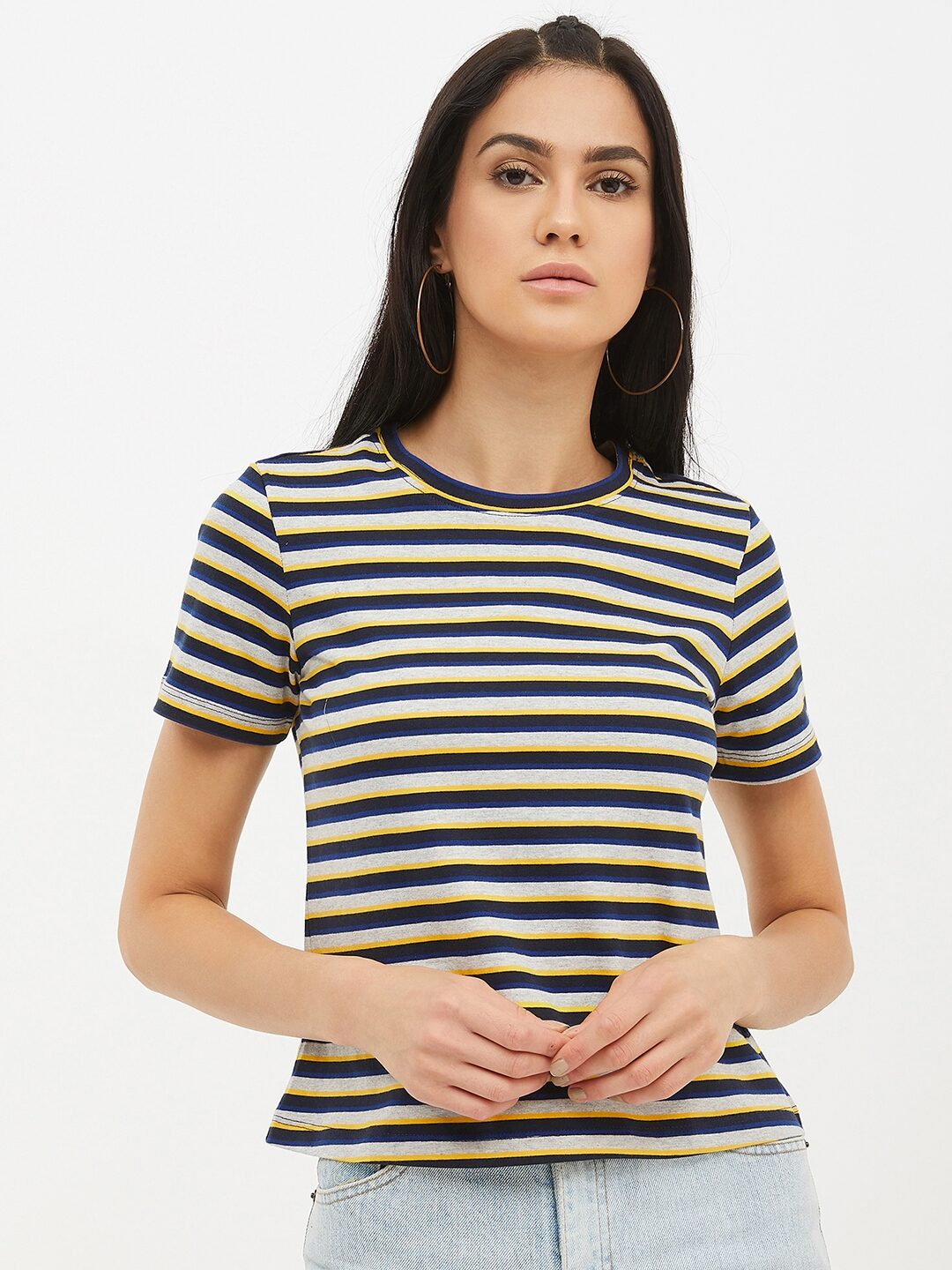 

Harpa Women Multi Regular fit Round neck Cotton T shirt