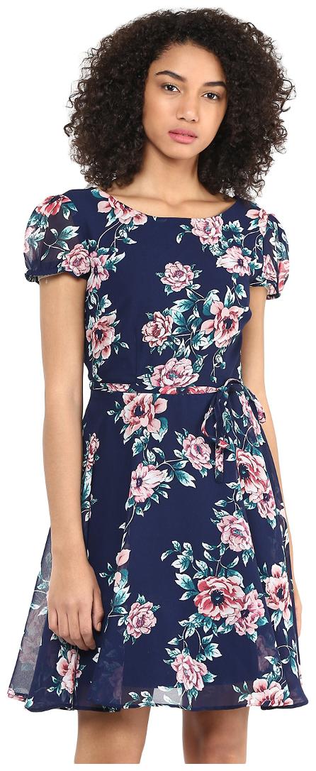

Harpa Blue Floral A-line dress