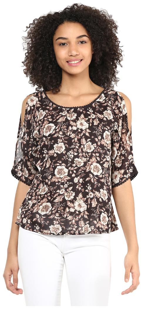 

Harpa Floral Print Black Top