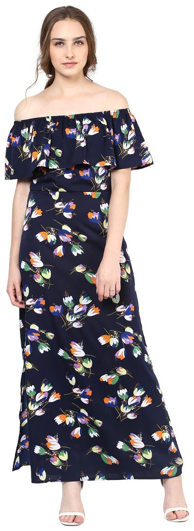 

Harpa Blue Floral A-line dress