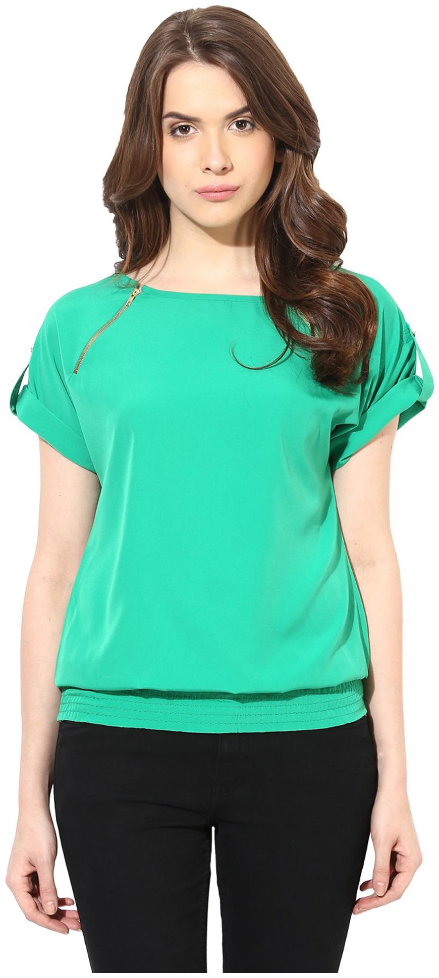 

Harpa Green Crepe Top - GR2989GREEN