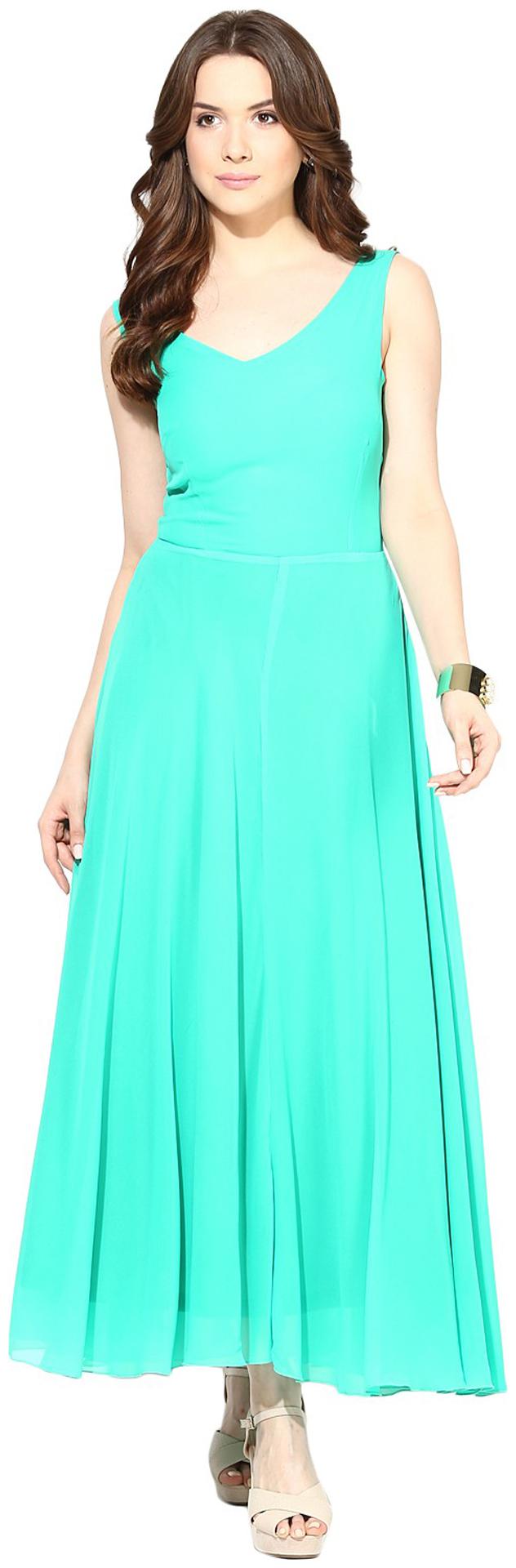 

Harpa Blue Solid Maxi dress