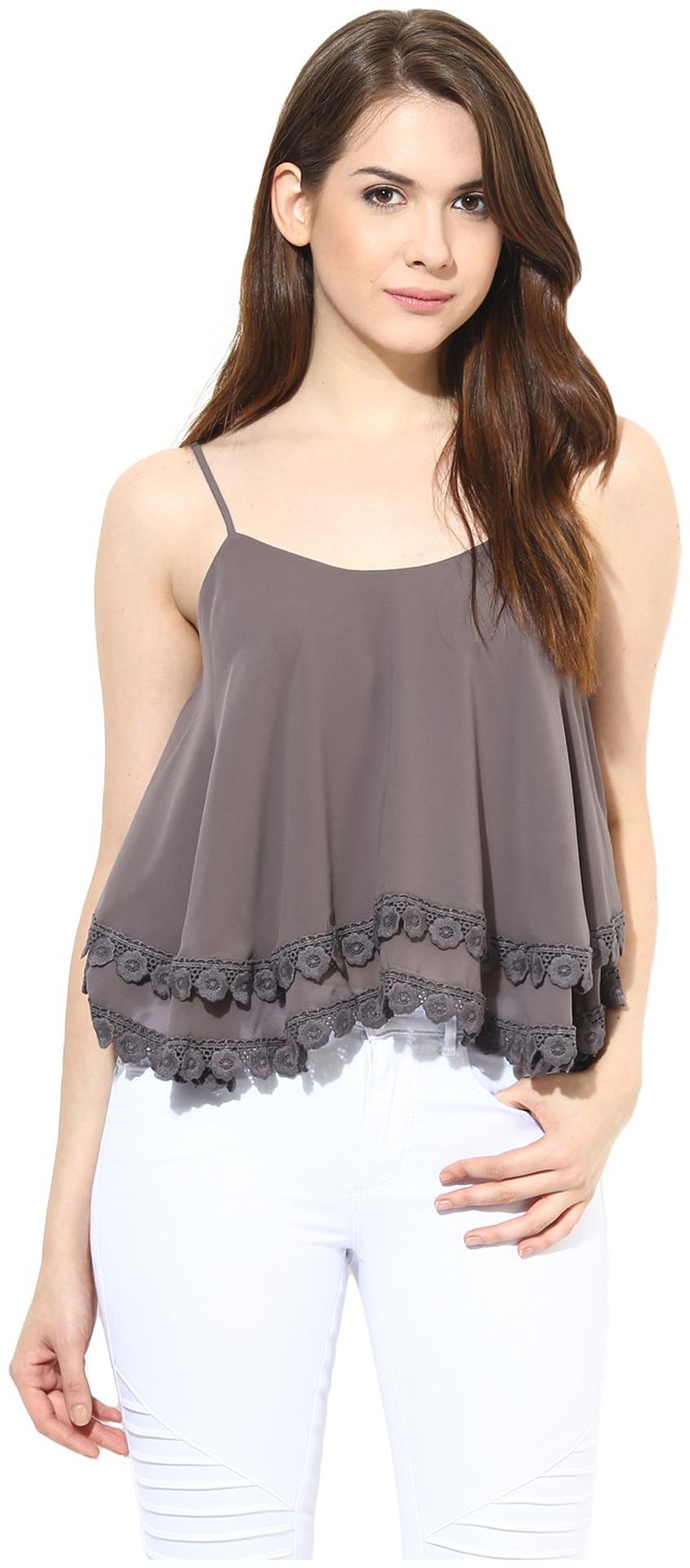 

Harpa Grey Georgette Top - GR2763GREY