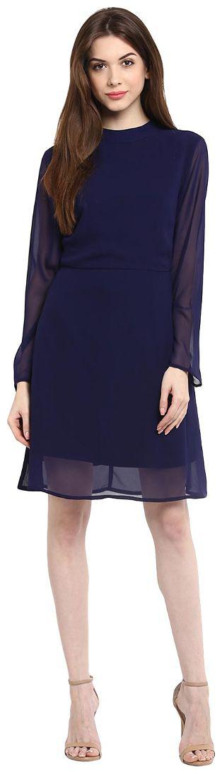 

Harpa Navy Casual Knee-length Dress
