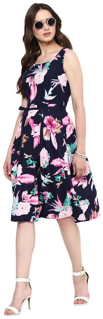 

Harpa Navy Fit And Flare Casual Dress