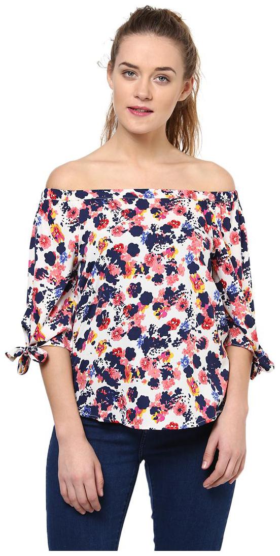 

Harpa Off White Printed Casual Women Top