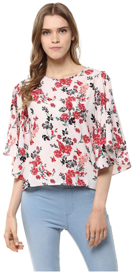 

Harpa Offwhite Crepe Womens Top