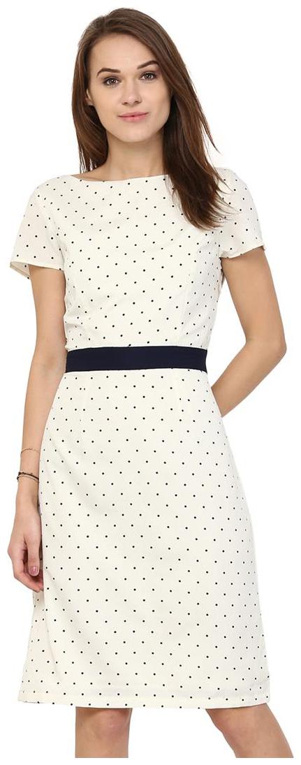 

Harpa Offwhite A-line Half Sleeves Printed Dress