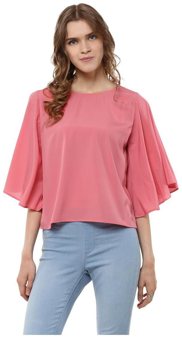 

Harpa Women Solid Regular top - Pink