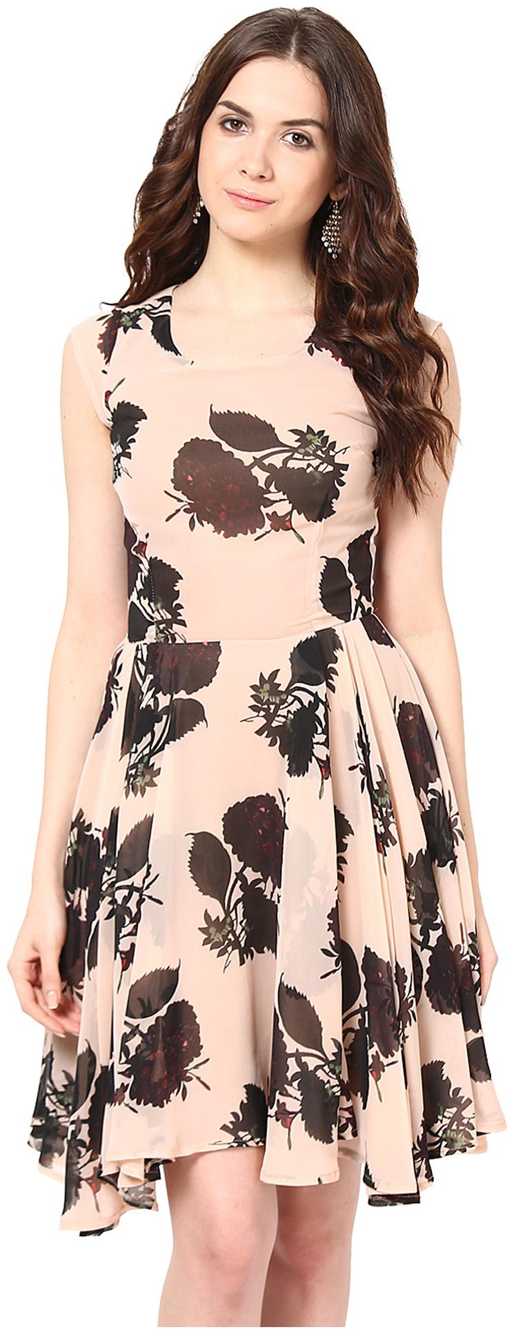 

Harpa Pink Georgette Dress - GR2642PEACH