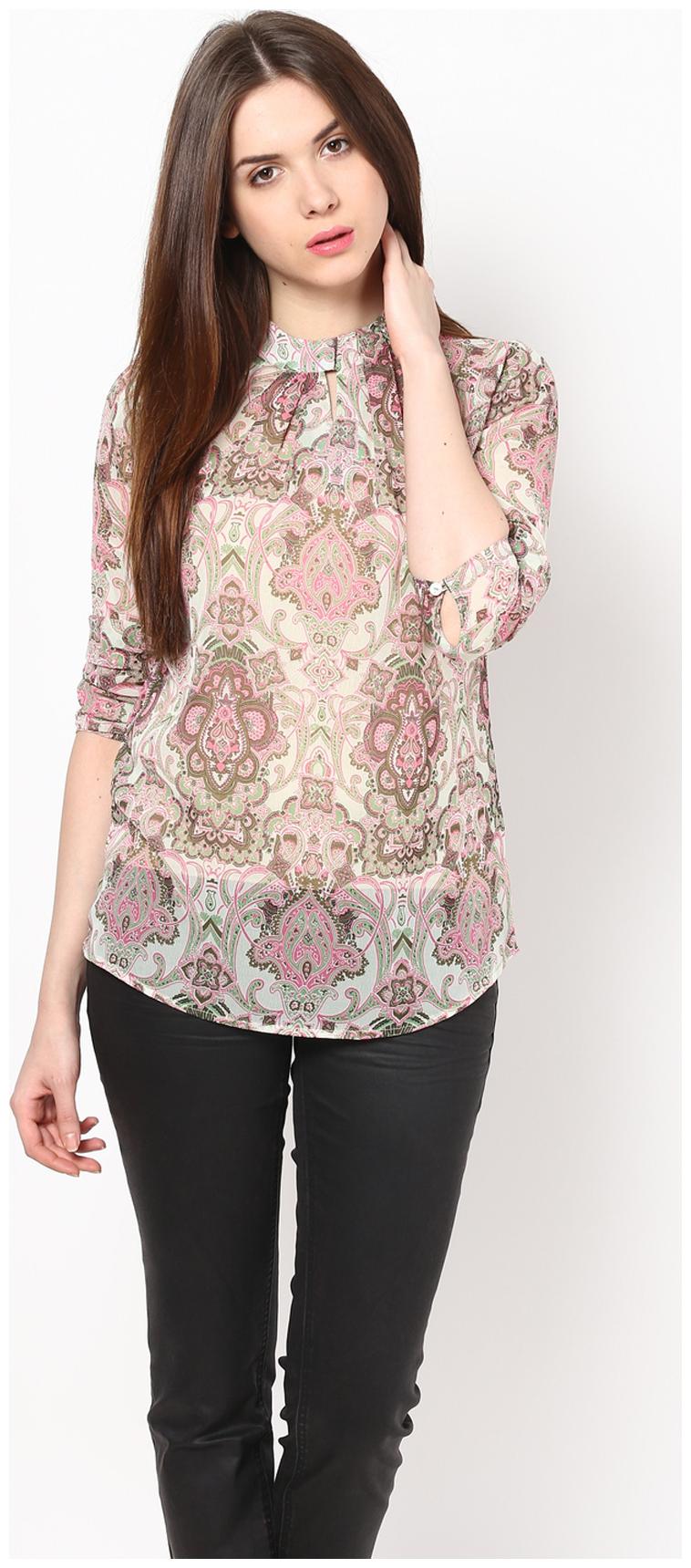 

Harpa Women Printed Regular top - Pink