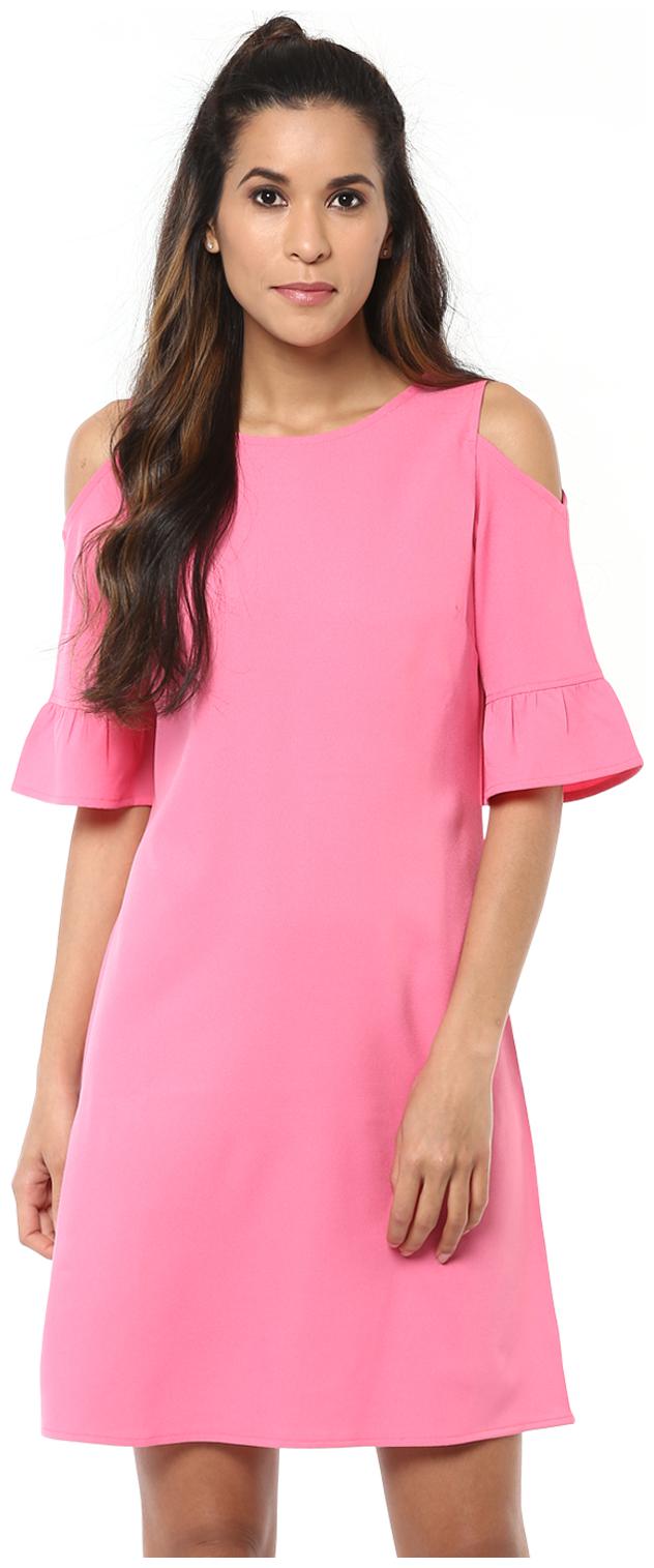 

Harpa Pink Solid A-line dress
