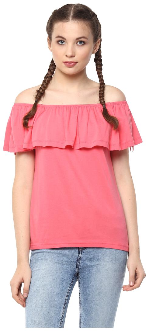 

Harpa Pink Sleeveless Regular Fit Casual Women s Tops