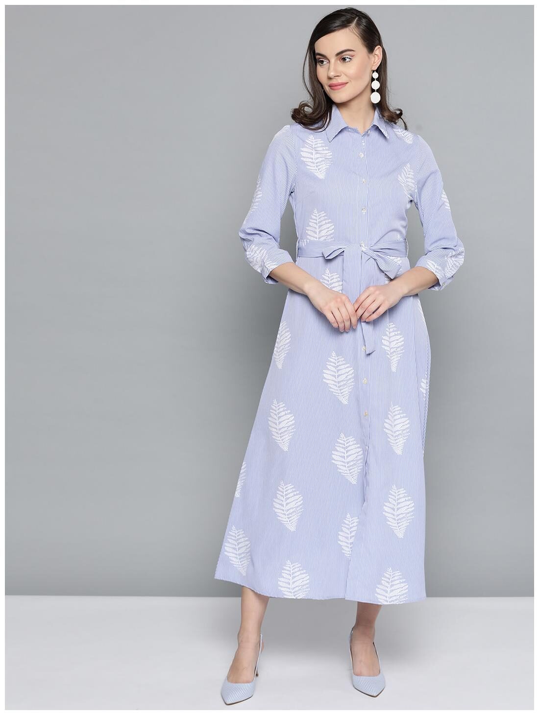

Harpa Blue Printed Shirt dress