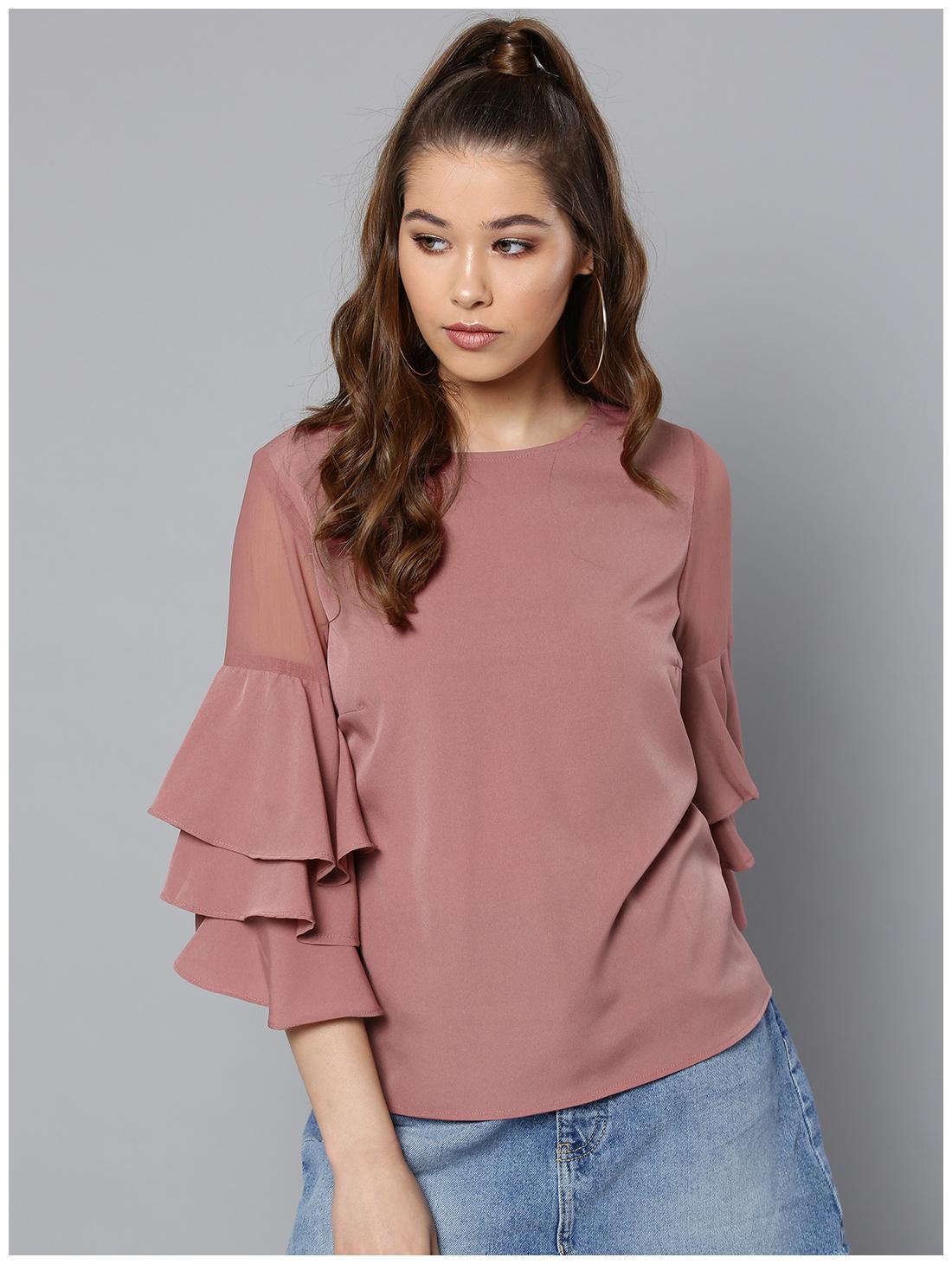 

Harpa Women Solid Regular top - Peach