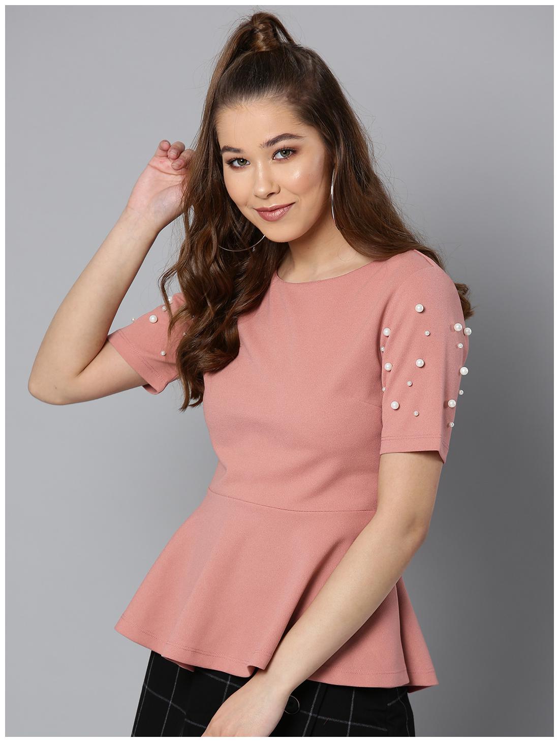 

Harpa Women Solid Regular top - Peach