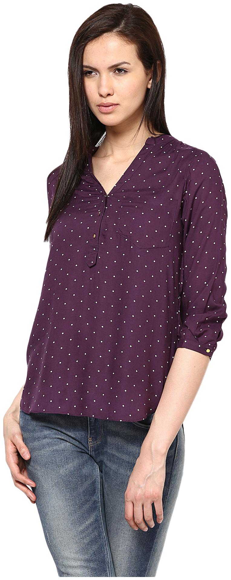 

Harpa Women Printed Regular top - Purple
