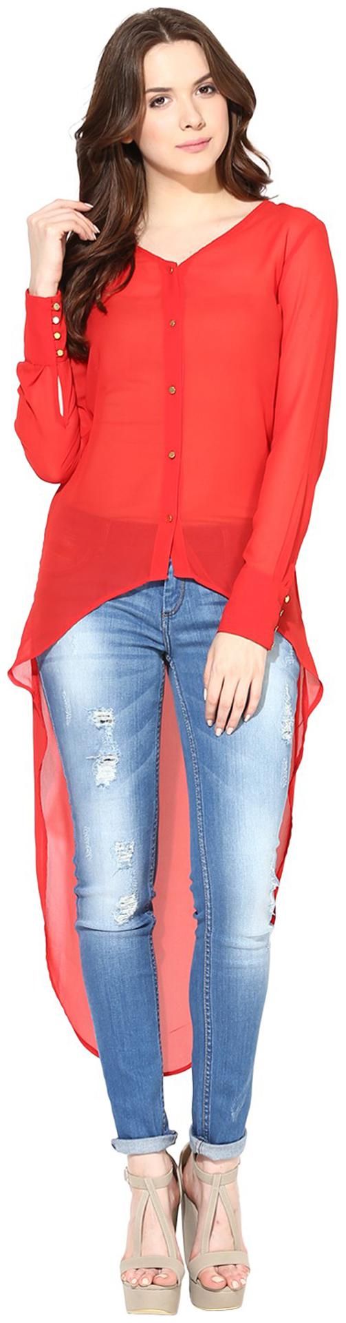 

Harpa Red Georgette Top - GR2765RED