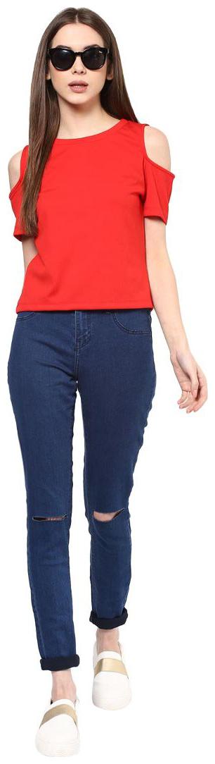 

Harpa Red Regular Solid Tops