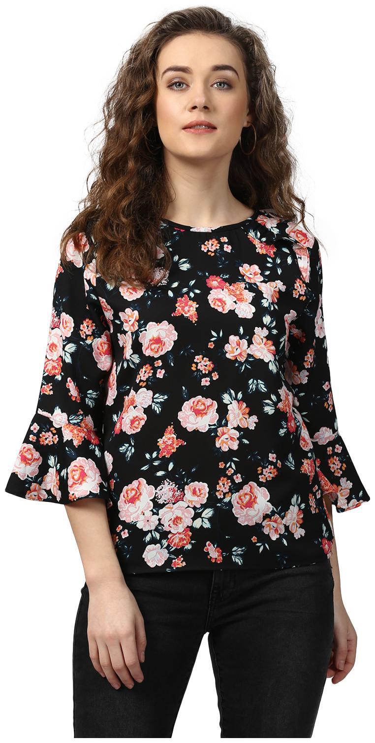 

Harpa Women Printed Regular top - Black