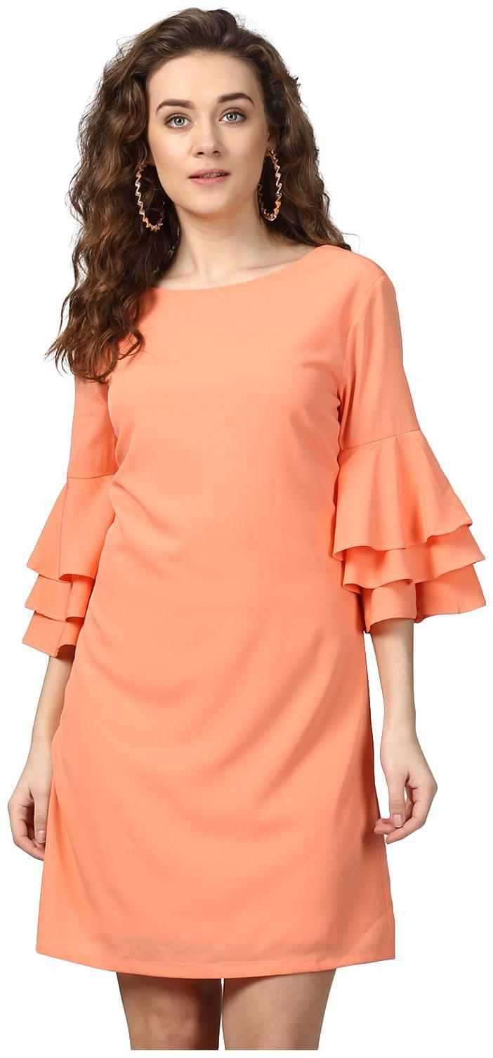 

Harpa Pink Solid A-line dress