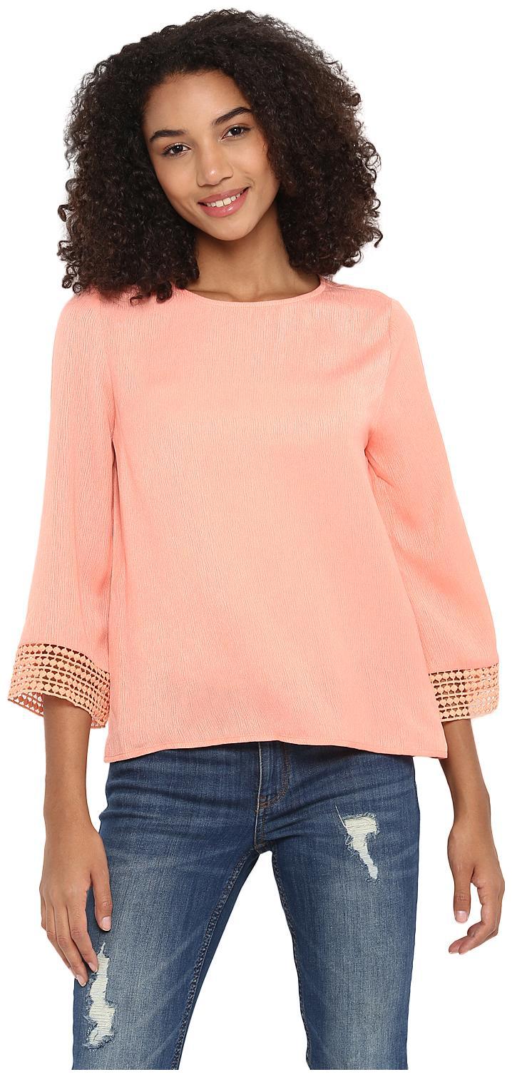 

Harpa Women Solid Regular top - Pink