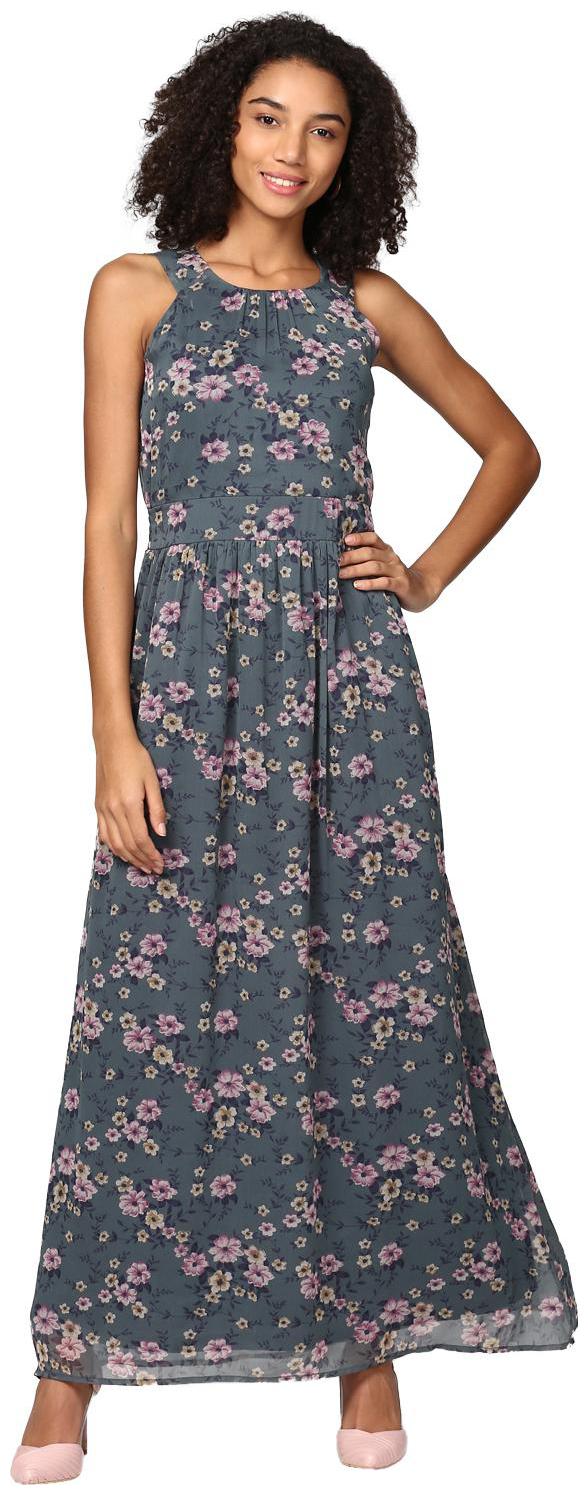 

Harpa Grey Floral Maxi dress