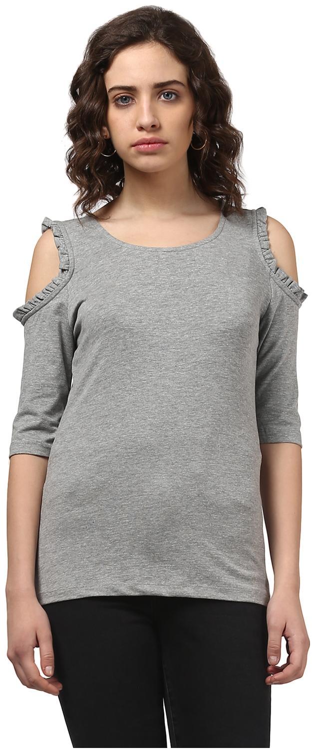 

Harpa Women Solid Regular top - Grey