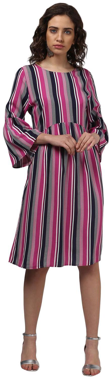 

Harpa Purple Striped A-line dress