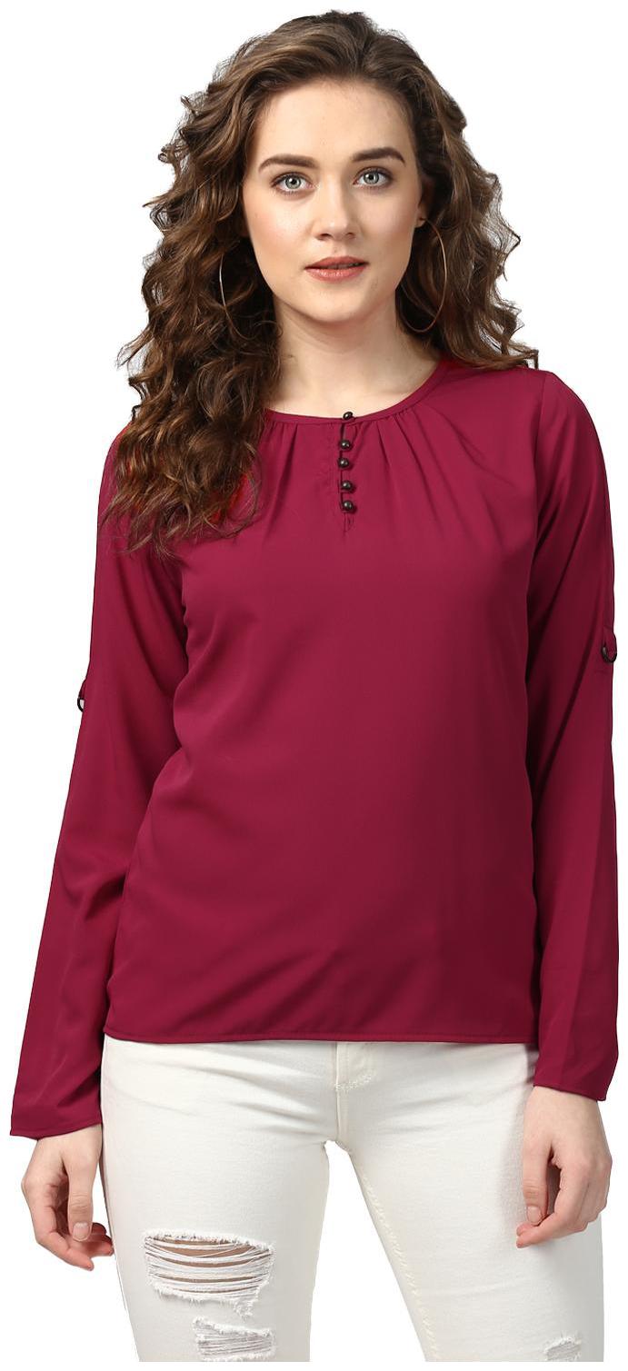 

Harpa Women Solid Regular top - Maroon