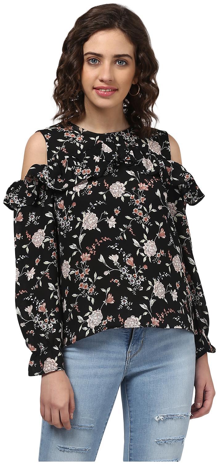 

Harpa Women Printed Regular top - Black