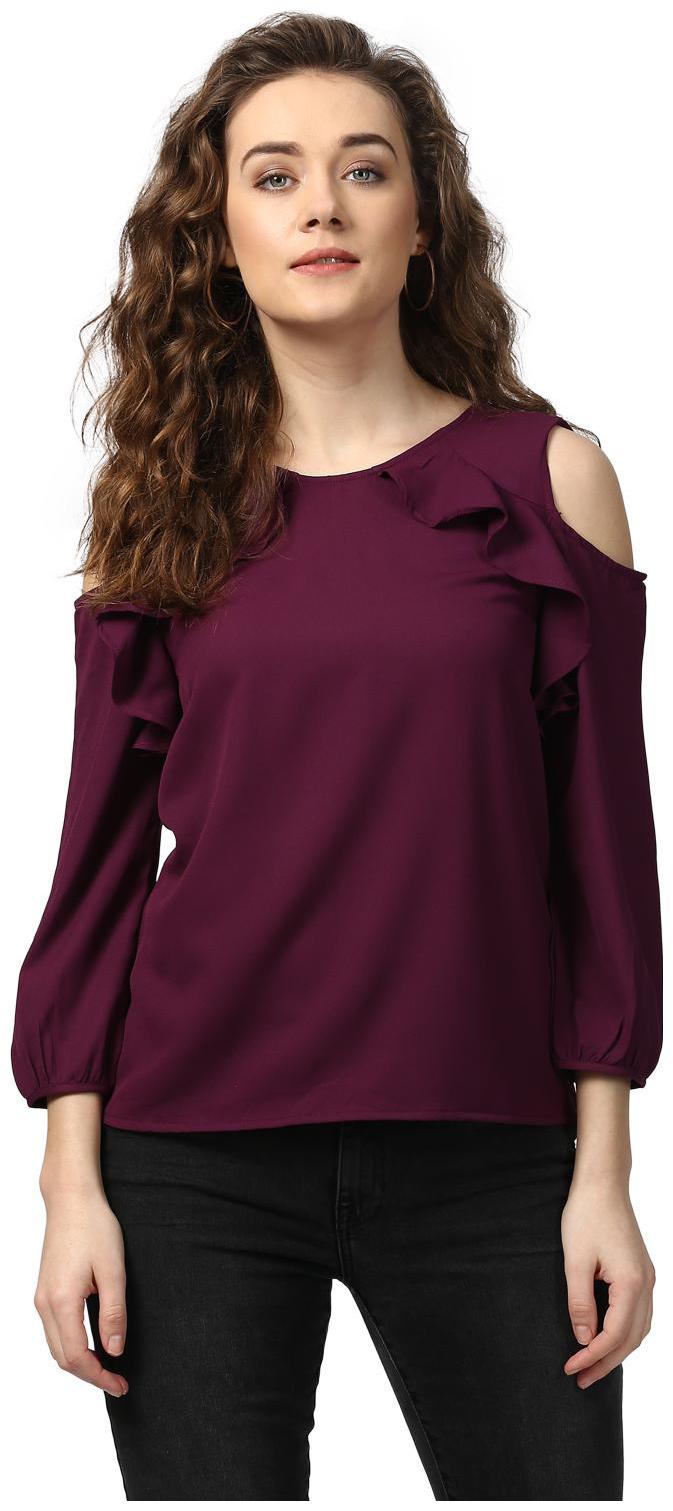

Harpa Women Solid Regular top - Maroon