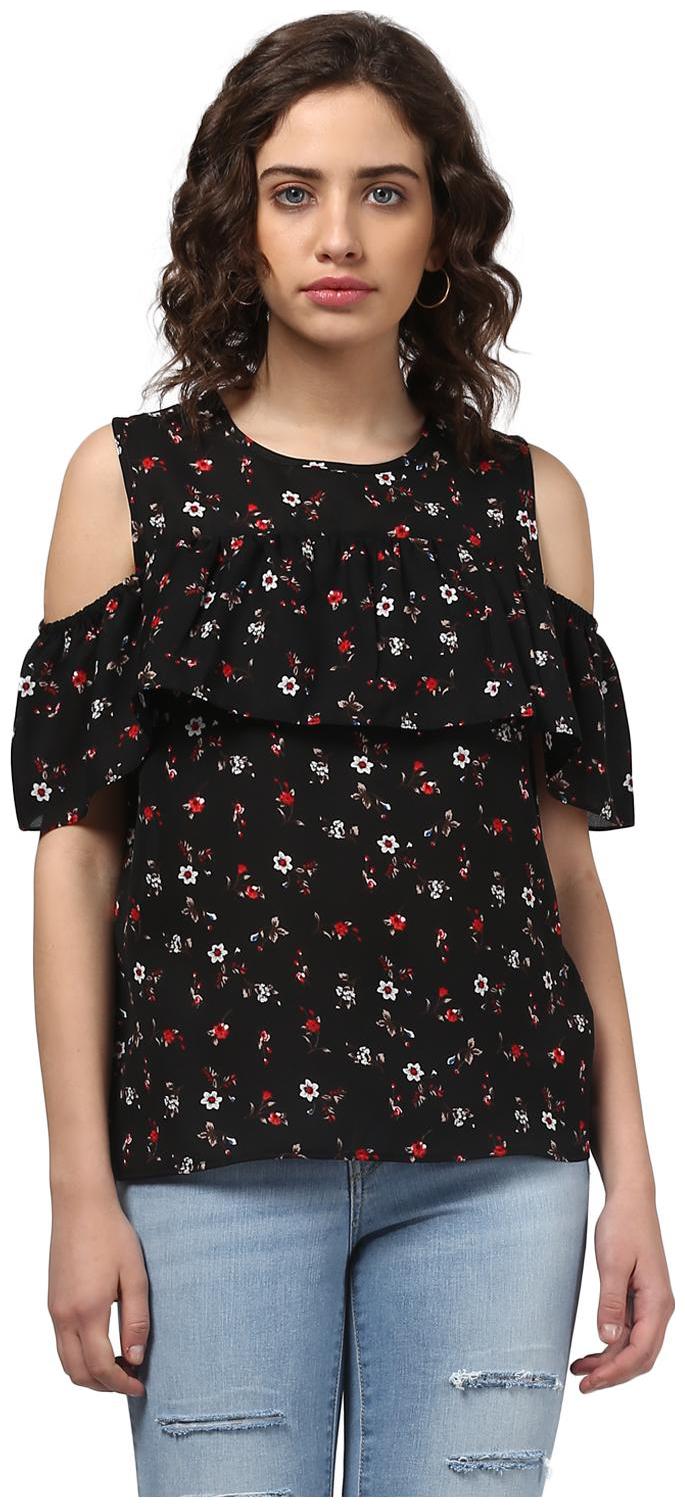 

Harpa Women Printed Regular top - Black