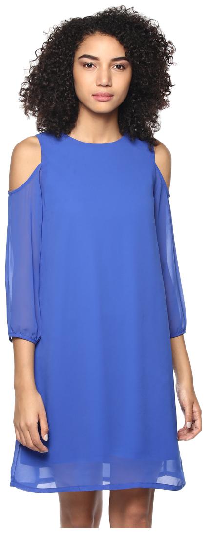 

Harpa Blue Solid A-line dress