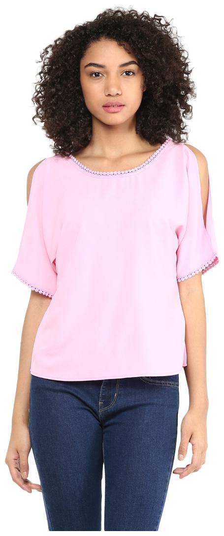 

Harpa Women Solid Regular top - Pink