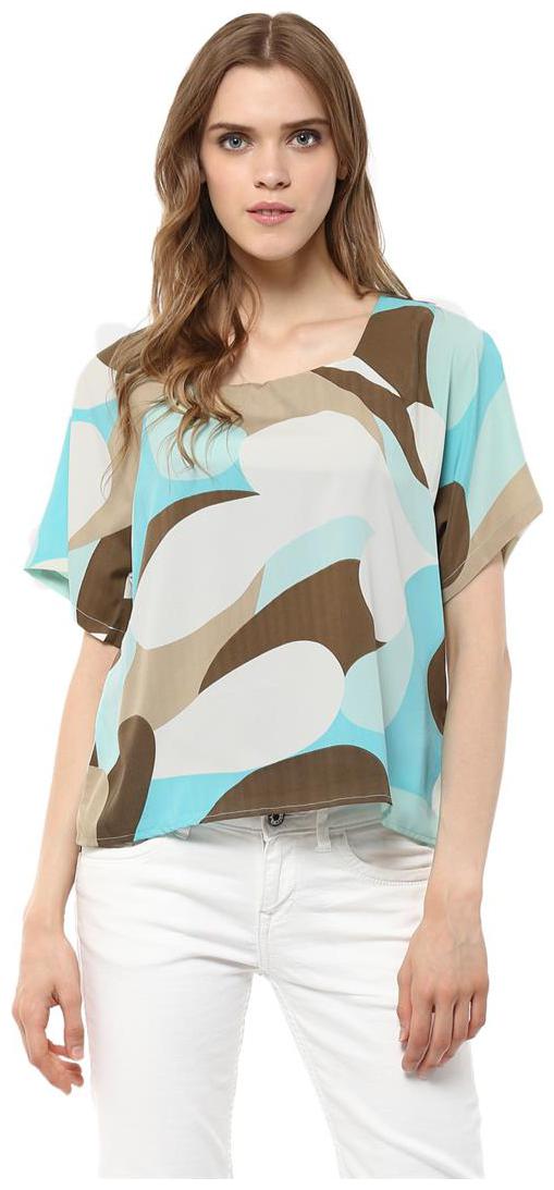 

Harpa Turq Crepe Womens Top