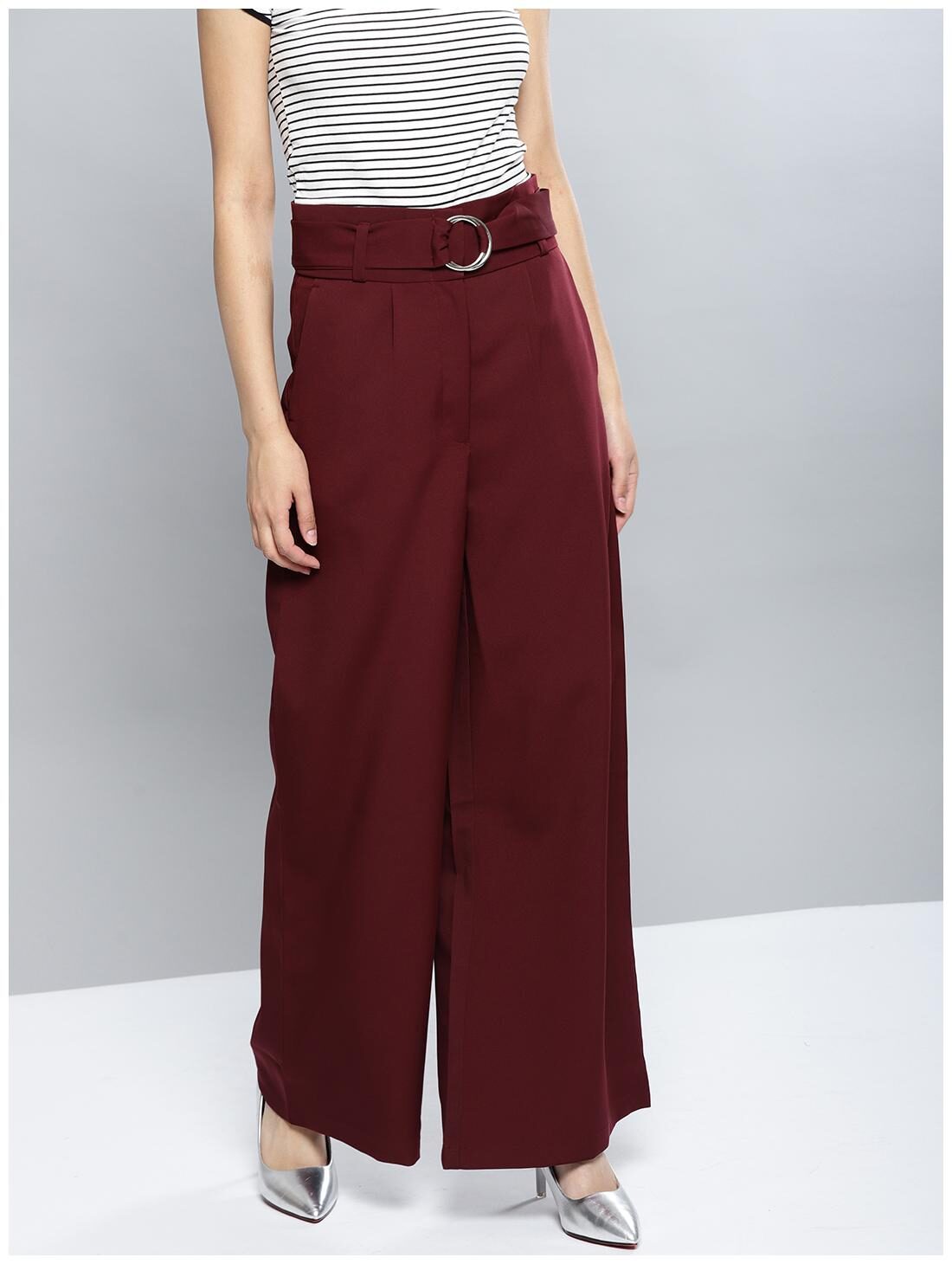 

Harpa Women Maroon Regular fit Regular trousers