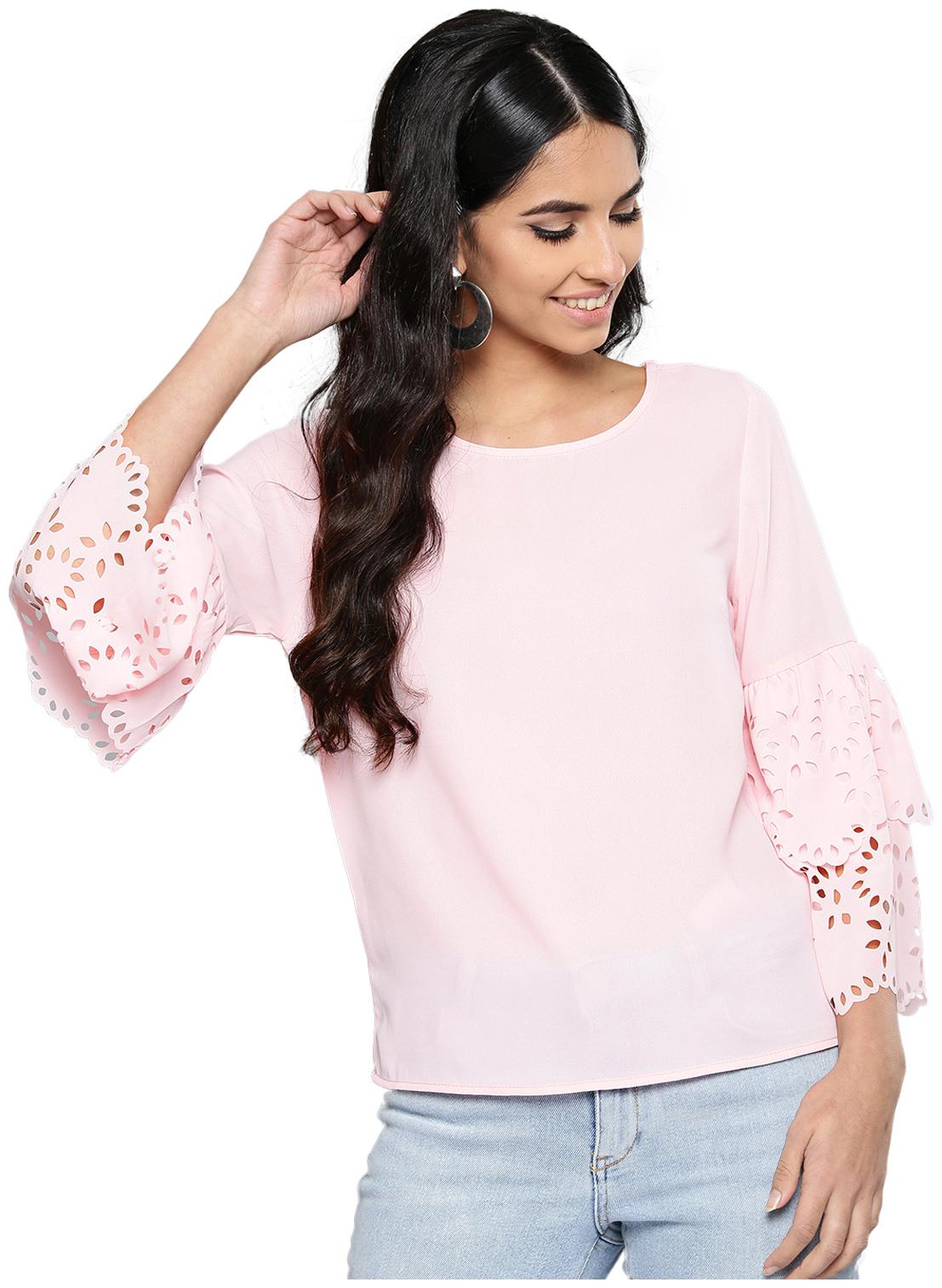 

Harpa Women Solid Regular top - Pink