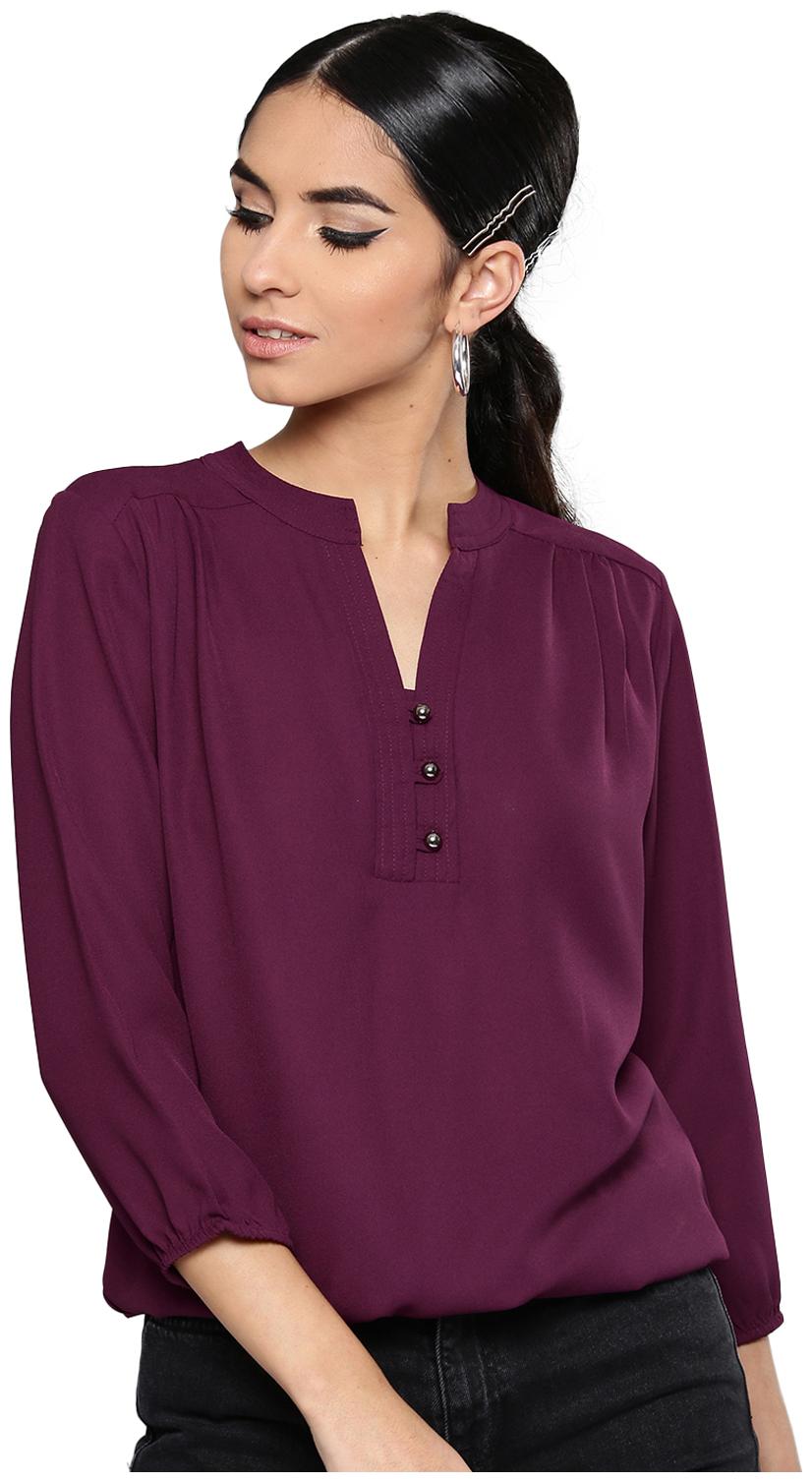 

Harpa Women Solid Regular top - Purple