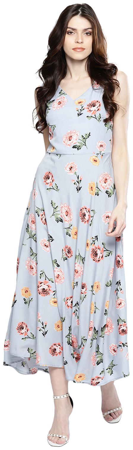 

Harpa Blue Floral A-line dress