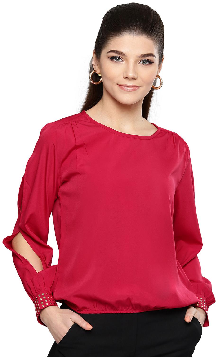 

Harpa Women Solid Regular top - Pink