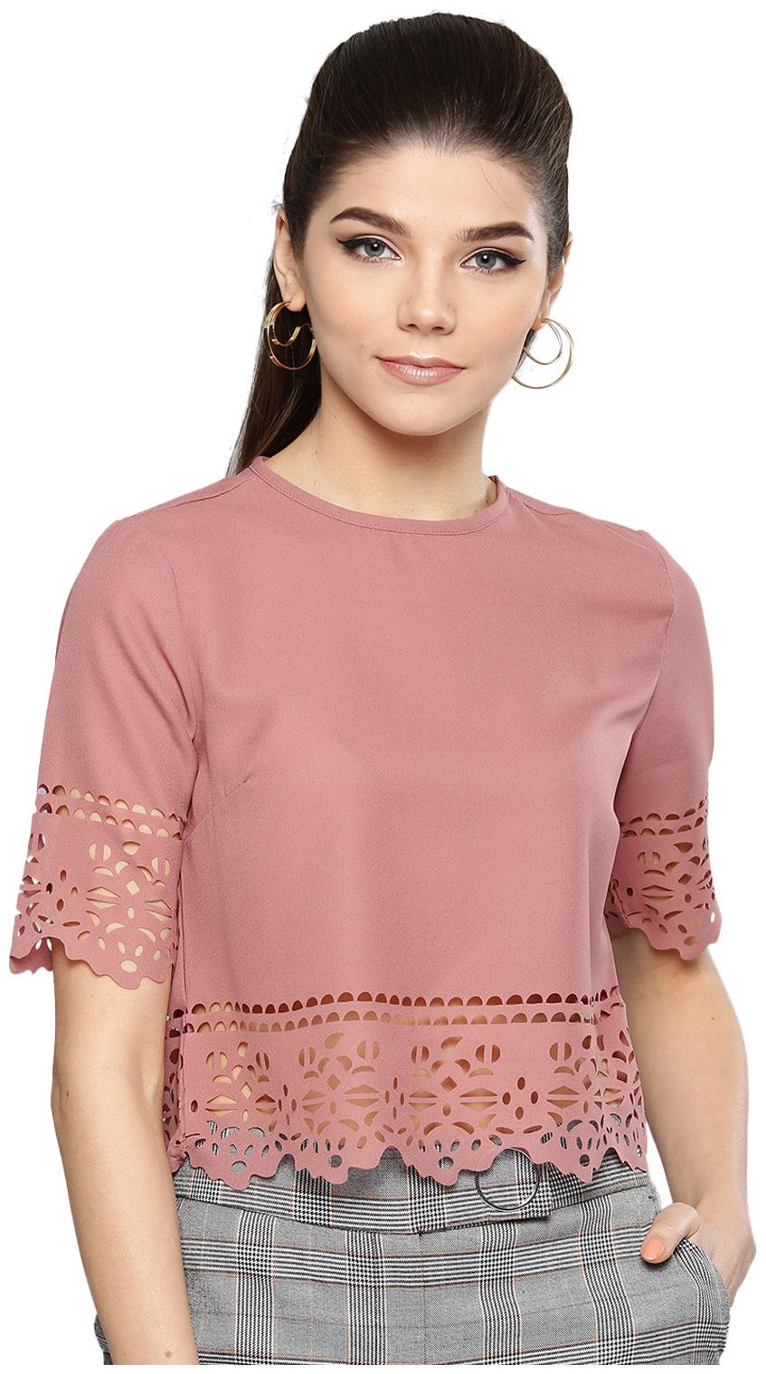 

Harpa Women Solid Regular top - Pink