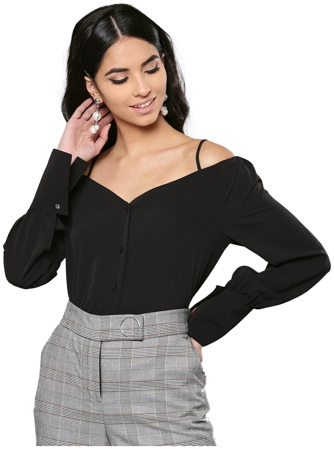 

Harpa Women Solid Regular top - Black