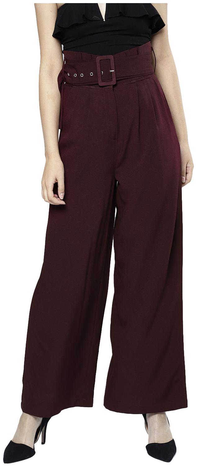 

Harpa Women Maroon Regular fit Regular trousers