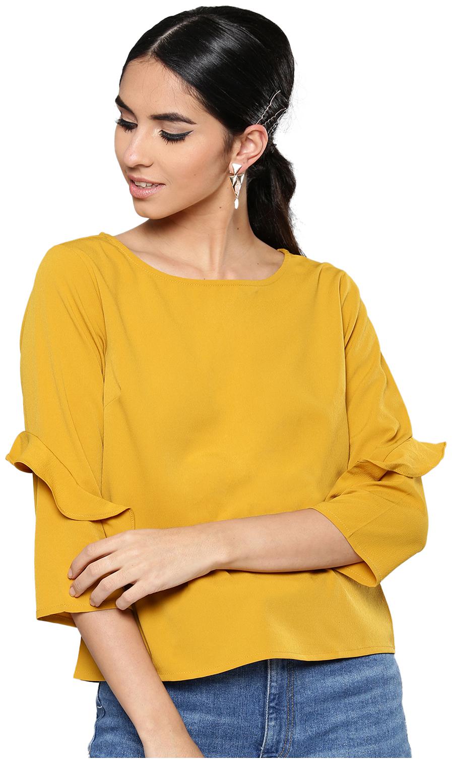 

Harpa Women Solid Regular top - Yellow