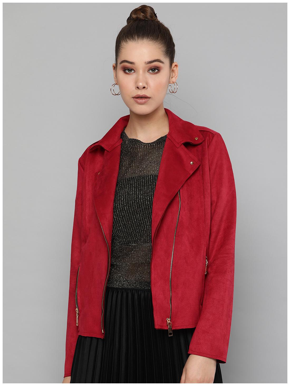 

Harpa Women Solid Regular Jacket - Red