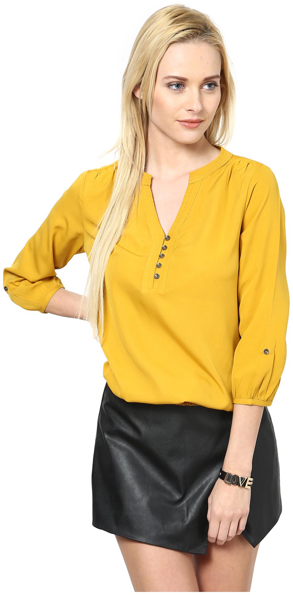 

Harpa Women Solid Regular top - Yellow