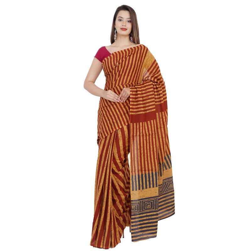 

Harsukhi Cotton Striped Multi Designer Saree